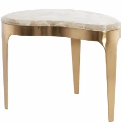 Light en Living Salontafel GIULIO 51x33x36 cm – Taupe Marmer & Antique Bronze | Light & Living Clearance