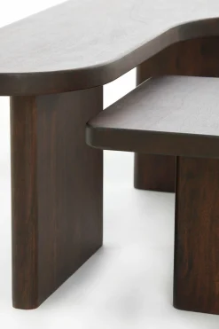 Light en Living Salontafel Set van 2 Crato Acacia hout Choco Bruin Best
