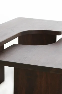 Light en Living Salontafel Set van 2 Crato Acacia hout Choco Bruin Best