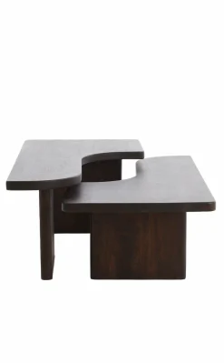 Light en Living Salontafel Set van 2 Crato Acacia hout Choco Bruin Best