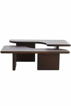 Light en Living Salontafel Set van 2 Crato Acacia hout Choco Bruin Best