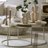 Light en Living Salontafel S/2 Ø65x38+Ø75x42 cm SADAR zand+l bruin gespikkld Sale