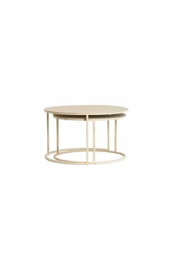 Light en Living Salontafel S/2 Ø65x38+Ø75x42 cm SADAR zand+l bruin gespikkld Sale