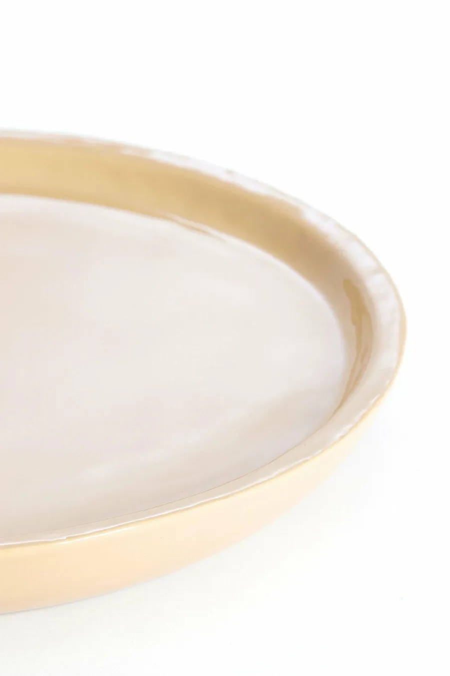 Light en Living Schaal ADA Ø42x5 cm – Glanzend Zandkleurig Keramiek | Light & Living Clearance