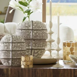 Light en Living Schaal ADA Ø42x5 cm – Glanzend Zandkleurig Keramiek | Light & Living Clearance