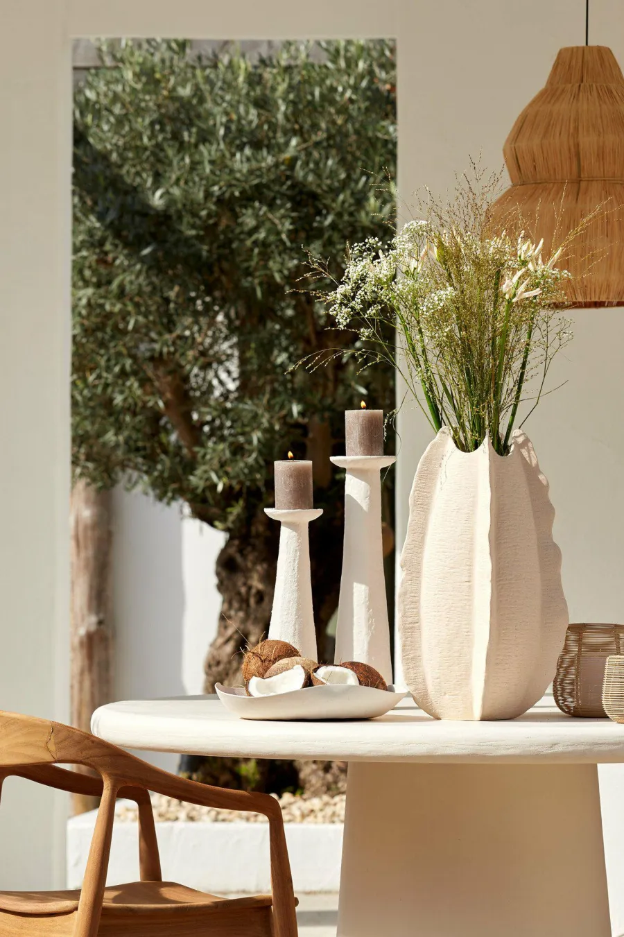 Light en Living Schaal 44x43,5x7 cm ANZIO crème Online