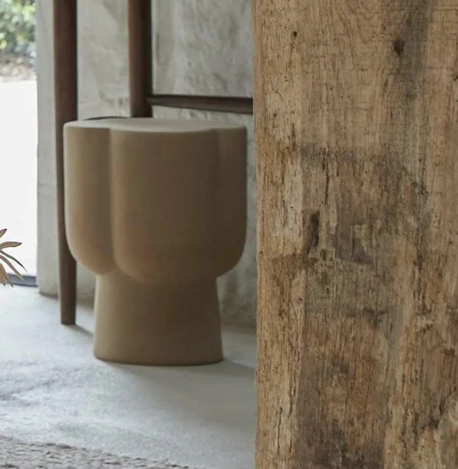 Light en Living Sidetable Ø34,5X45 cm JUNTO keramiek mat zand