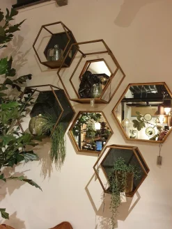 Light en Living Spiegel zeshoek STELVIO mat zwart in 2 maten New