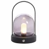 Light en Living Tafellamp LED Ø12x19 cm YEREMI glas smoke+mat zwart Outlet