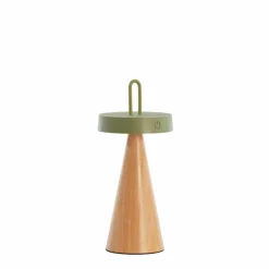 Light en Living Tafellamp LED Ø13x28,5 cm ANKENTA olijf groen+hout naturel Best
