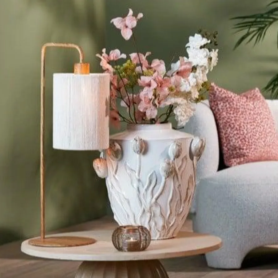 Light en Living Tafellamp 26x20x59,5 cm DONIO hout print naturel+touw crème Sale