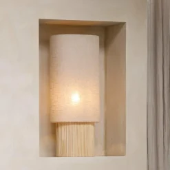 Light en Living Tafellamp 30x20x45 cm LASLO hout natural+linnen naturel Discount