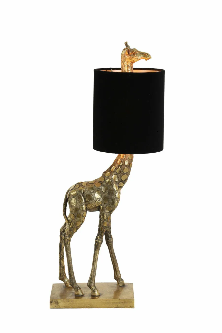 Light en Living Tafellamp 26x16x61 cm GIRAFFE antiek brons+velvet zwart Sale