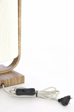 Light en Living Tafellamp 22,5x15x37,5 cm LECCE houtprint + touw naturel Sale
