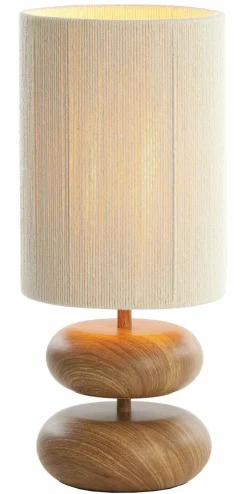 Light en Living Tafellamp Ø22x50,5 cm DANIALO hout print naturel+touw crème Online