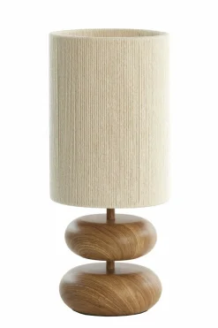 Light en Living Tafellamp Ø22x50,5 cm DANIALO hout print naturel+touw crème Online