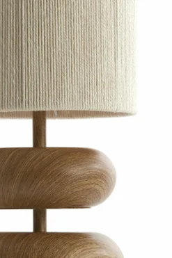 Light en Living Tafellamp Ø22x50,5 cm DANIALO hout print naturel+touw crème Online