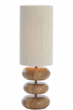 Light en Living Tafellamp Ø22x67,5 cm DANIALO hout print naturel+touw crème Outlet
