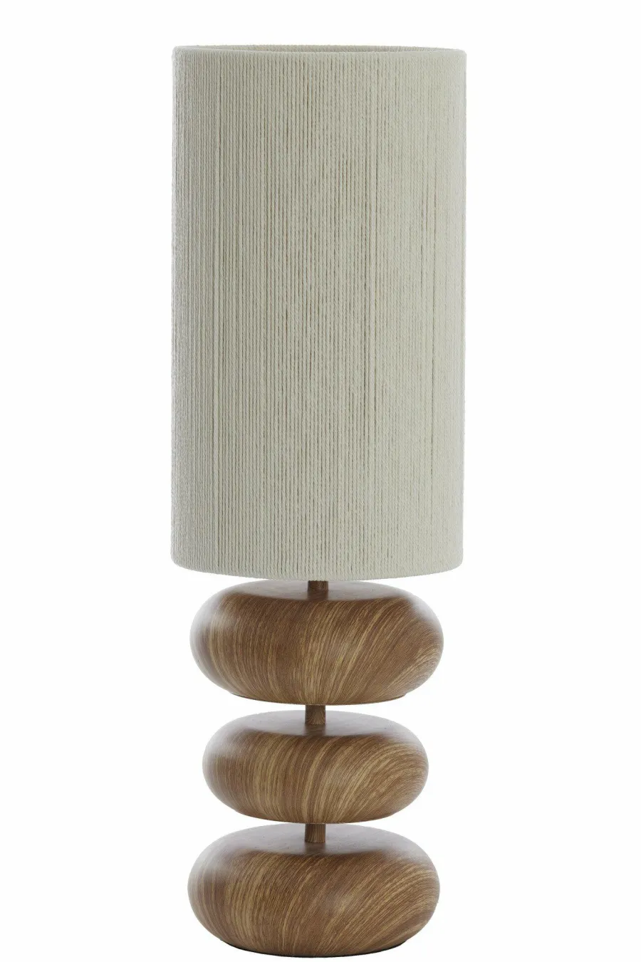 Light en Living Tafellamp Ø22x67,5 cm DANIALO hout print naturel+touw crème Outlet