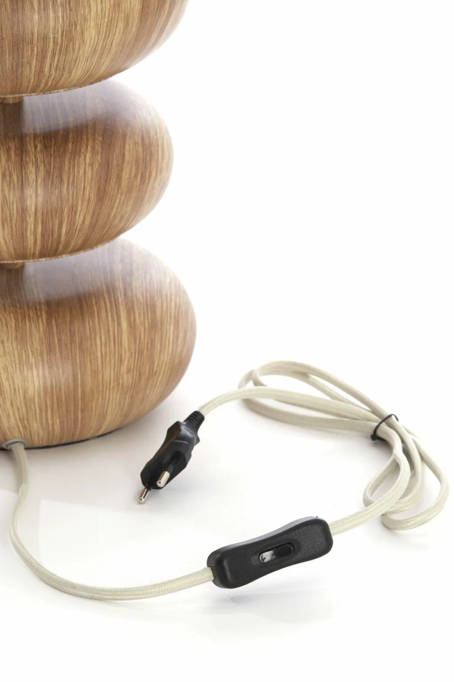 Light en Living Tafellamp Ø22x67,5 cm DANIALO hout print naturel+touw crème Outlet