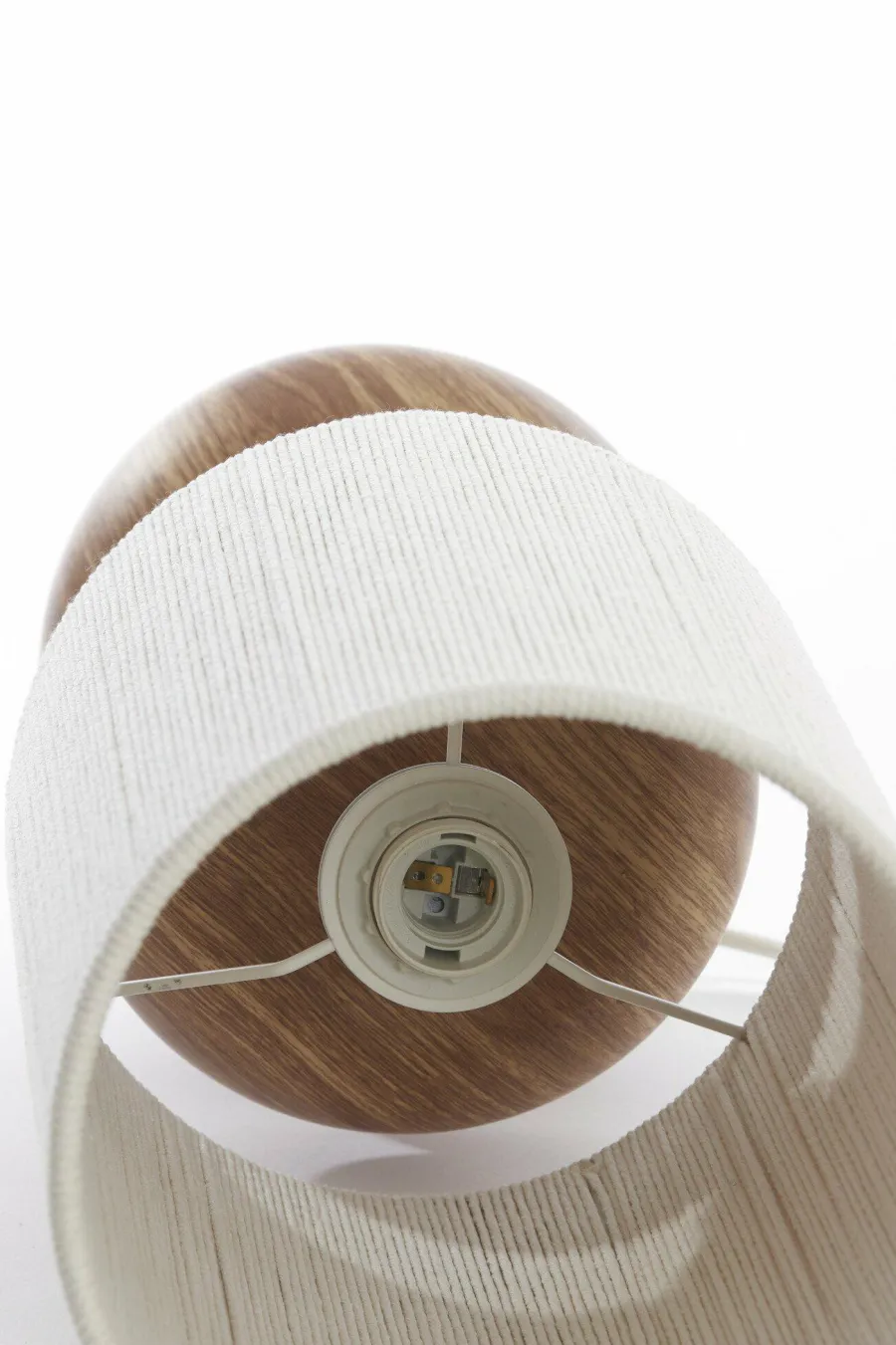 Light en Living Tafellamp Ø22x67,5 cm DANIALO hout print naturel+touw crème Outlet