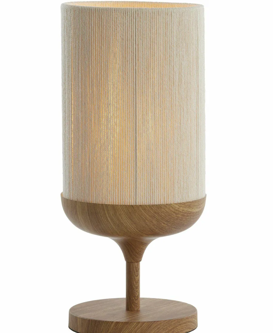 Light en Living Tafellamp Ø22,5x50 cm DANIA hout print naturel+touw crèmeTafellamp Ø22,5x50 cm DANIA hout print naturel+touw crème Hot