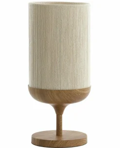 Light en Living Tafellamp Ø22,5x50 cm DANIA hout print naturel+touw crèmeTafellamp Ø22,5x50 cm DANIA hout print naturel+touw crème Hot