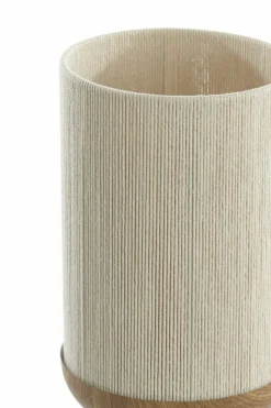Light en Living Tafellamp Ø22,5x50 cm DANIA hout print naturel+touw crèmeTafellamp Ø22,5x50 cm DANIA hout print naturel+touw crème Hot