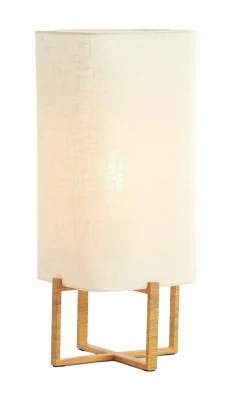 Light en Living Tafellamp 21,5X21,5X50,5 Cm WYN hout Natur+Linen Creme Online