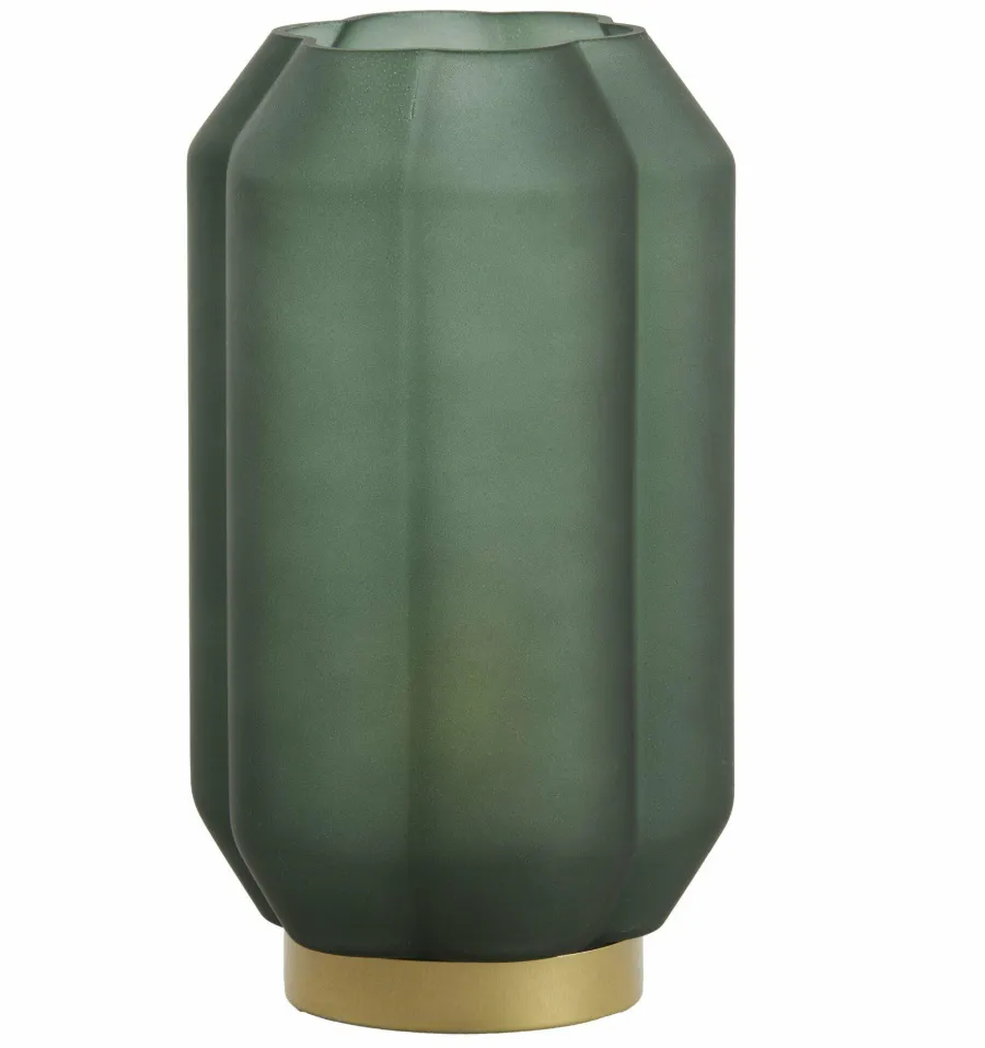 Light en Living Tafellamp LED Ø15x27 cm YVIAS glas mat donker groen+goud