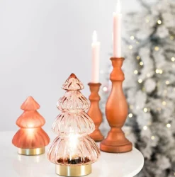 Light en Living Tafellamp LED Ø12x18 cm TREE glas mat steenrood Online