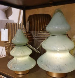 Light en Living Tafellamp LED Ø14x20 cm TREE glas mint groen+goud New