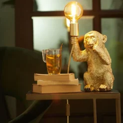Light en Living Tafellamp aap goud Clearance