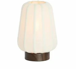 Light en Living Tafellamp Ø20x29 cm BIBURY hout print donker bruin+wit Outlet
