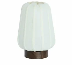 Light en Living Tafellamp Ø20x29 cm BIBURY hout print donker bruin+wit Outlet