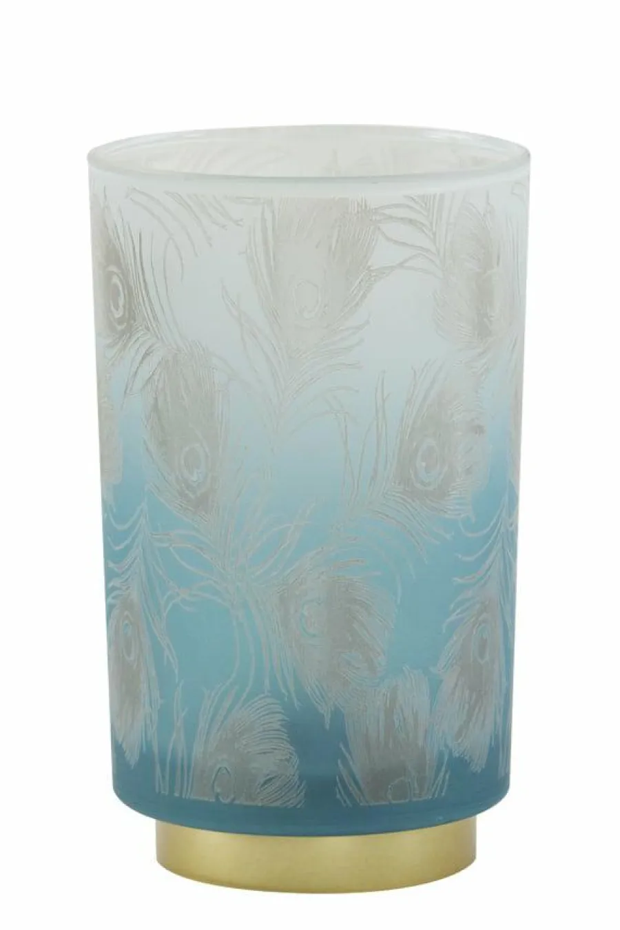 Light en Living Tafellamp LED PEACOCK glas turquoise+goud - 2 maten New