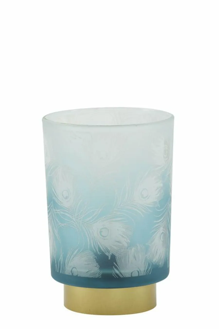 Light en Living Tafellamp LED PEACOCK glas turquoise+goud - 2 maten New