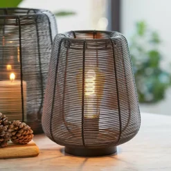 Light en Living Tafellamp ADETA 2 maten in mat zwart en goud