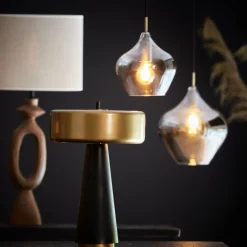 Light en Living Tafellamp Ø30x45 cm NAGAI mat zwart-antiek brons Outlet