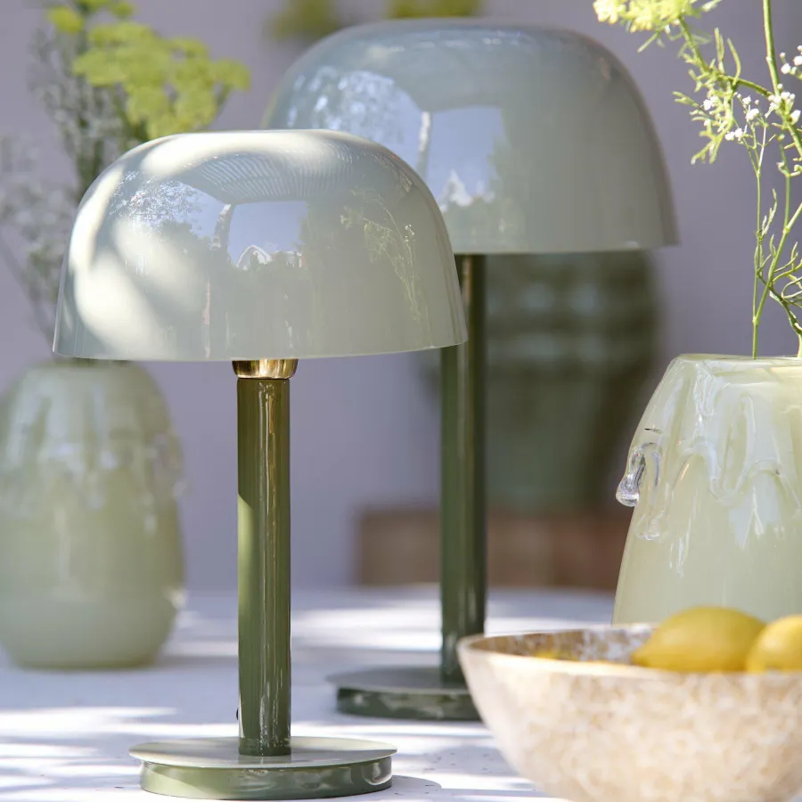 Light en Living Tafellamp Ø30x48 cm MARIVET olijf groen+licht groen Discount