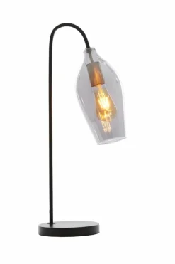 Light en Living Tafellamp 35x20x51,5 cm LUKARO glas smoke+mat zwart Discount