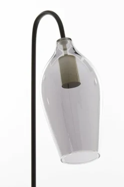 Light en Living Tafellamp 35x20x51,5 cm LUKARO glas smoke+mat zwart Discount