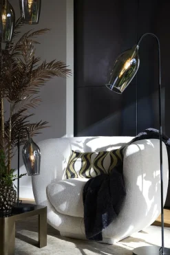 Light en Living Tafellamp 35x20x51,5 cm LUKARO glas smoke+mat zwart Discount