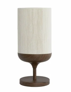Light en Living Tafellamp Ø22,5x50 cm DANIA hout print d bruin+touw crème New