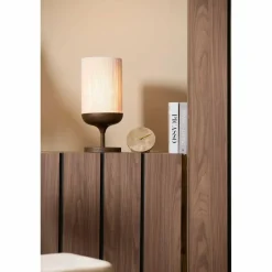 Light en Living Tafellamp Ø22,5x50 cm DANIA hout print d bruin+touw crème New