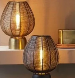 Light en Living Tafellamp Suneko antiek brons - Ø 25 x 34 cm Best