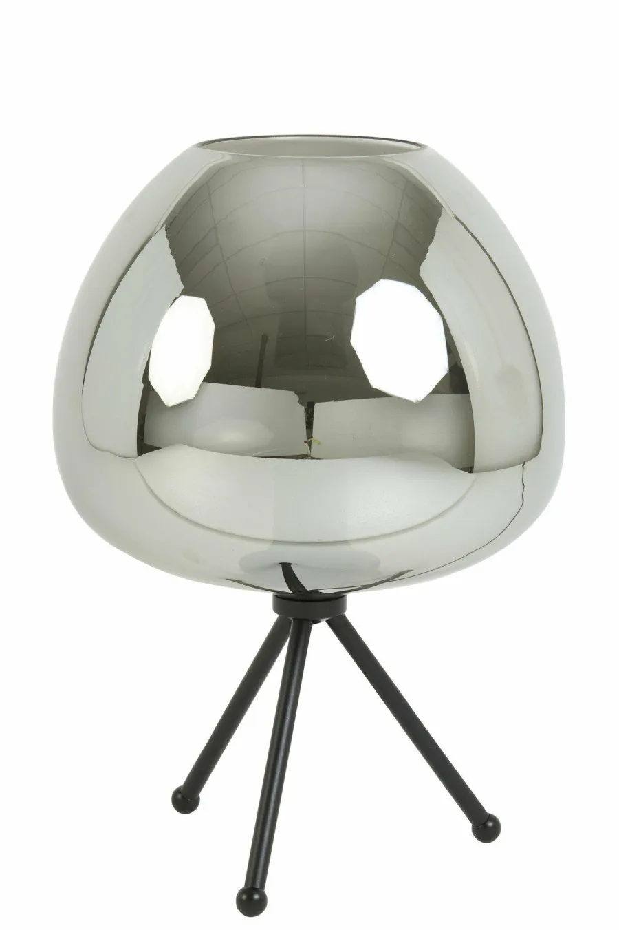 Light en Living Tafellamp Ø30x43 cm MAYSON mat zwart+glas smoke Discount