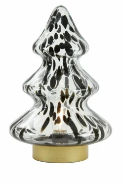 Light en Living Tafellamp LED Ø19x28 cm TREE glas helder-zwart+goud Discount