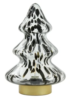 Light en Living Tafellamp LED Ø19x28 cm TREE glas helder-zwart+goud Discount
