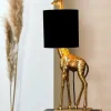 Light en Living Tafellamp 28x20x68 cm GIRAFFE antiek brons+velvet zwart Hot